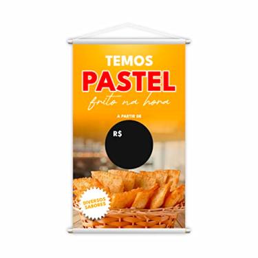 Imagem de Banner Temos Pastel Frito na Hora Sabor Preço Lona Grande