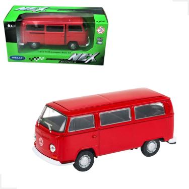 Imagem de Miniatura Carro Antigo Coleção Volkswagen 1:34-39 Kombi Fusca Abre Porta Carrinho Metal