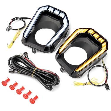 Imagem de Astra Depot Compatível com Toyota Tacoma 2016-2023 LED DRL Luz de seta dinâmica + moldura de farol de neblina TO1039195 5212704020 TO1038195 5212804020