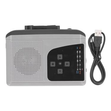 Imagem de Gravador de cassete portátil, leitor de fita AM FM vintage compacto com alto-falante grande, conector de fone de ouvido de 3,5 mm, suporta gravação de microfone, alimentado por USB ou bateria AA