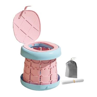 Imagem de Generic Cadeira de vaso sanitário dobrável, assento portátil para penico, assento para penico, mictório infantil para acessórios de carro de diferentes idades, rosa L