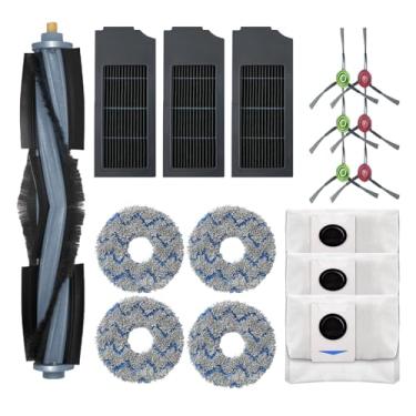 Imagem de Peças sobressalentes de reposição para Ecovacs DEEBOT X1 OMNI / X1 Turbo / T10 OMNI Robot Vacuum 1 escova principal, 3 pares de escovas laterais, 4 esfregões, 3 filtros, 4 sacos de pó, acessórios