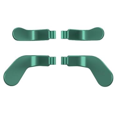 Imagem de eXtremeRate 4 pcs Stainless Steel Paddles for Xbox Elite 2 Controller, Replacement Interchangeable Hair Trigger Locks for Xbox One Elite, Xbox Elite Series 2 Core Controller - Metallic Aqua Green