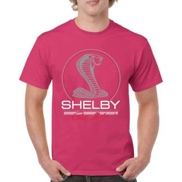 Imagem de Camiseta masculina Shelby Cobra Legendary Racing Performance American Classic Muscle Car GT500 GT Powered by Ford, Rosa choque, 3G