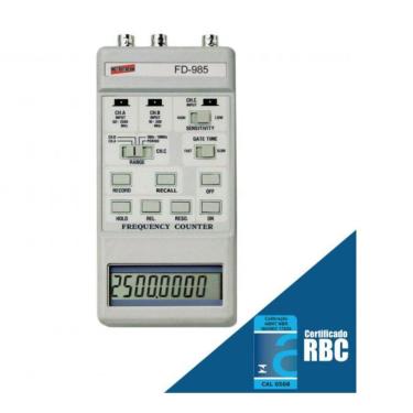 Imagem de Frequencímetro Digital 2,5Ghz Memória Mín Média Máx Hold Bnc 3 Canais Antena Fd-985 Portátil Instrutherm Certificado Rbc