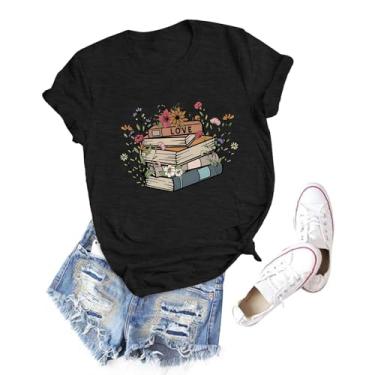 Imagem de Camisetas estampadas femininas com estampa vintage de cacto deserto NASA, astronauta e lua, espaço, manga curta, F-cinza escuro, G