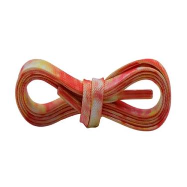 Imagem de Cadarços planos coloridos para sapatos, cadarços com impressão de transferência para crianças, cadarços rosa para tênis, cadarços coloridos planos (Color : 3767 Light yellow, Size : 100cm)