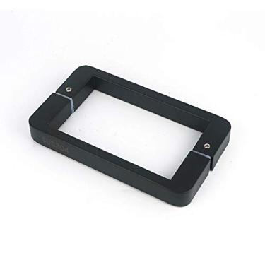 Imagem de Maçaneta de porta de banheiro, porta única quadrada de puxar de chuveiro, 145 mm com orifícios de substituição conjunto de maçanetas de vidro de substituição/preto (preto)