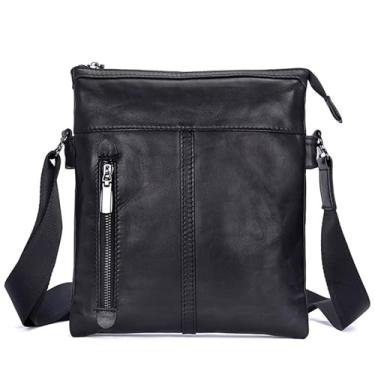 Imagem de Bolsa de ombro masculina de couro, bolsa mensageiro, bolsa transversal, bolsa masculina para viagens de negócios, a