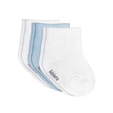 Imagem de Adoleta Bebê Kit 03 Pares de Meias Lisas 0 a 6 Meses Menino