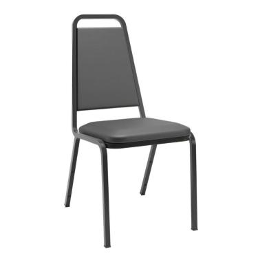 Imagem de Cadeira Empilhavel Th2 Couro Eo Cologico Preto - Plaxmetal