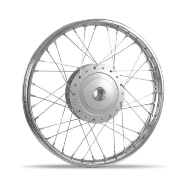 Imagem de Aro De Roda 17 X 140 Montado Dianteiro Biz 125 1998 A 2010 Cromado Cromo Forte