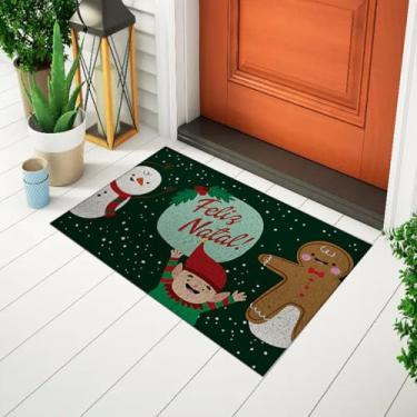 Imagem de Tapete Capacho Para Porta Divertido e Decorativo Tema Natal - Merry Christmas Boneco Bolacha Ca000287