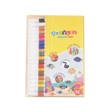 Imagem de Conjunto de canetas marcadoras acrílicas para pintura de graffiti à prova d'água - 60 cores