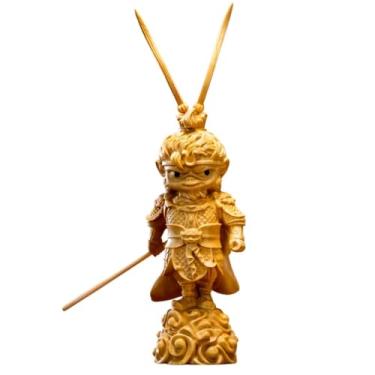Imagem de Monkey King Sun Wukong Statue: A Unique Fusion of Myth and Craftsman, Wooden Masterpiece Collection for Home Decor