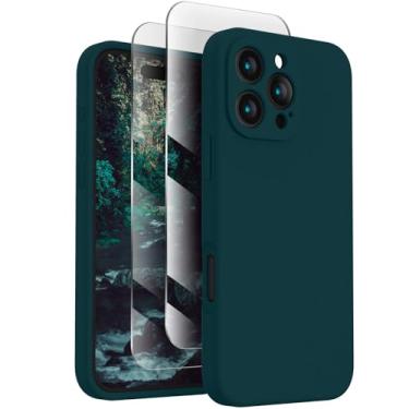 Imagem de Capa FireNova para iPhone 16 Pro Max, de Silicone [Proteção da Câmera] com [2 Películas], Interior com Forro Macio em Microfibra, Antirriscos, 2024, Azul-petróleo