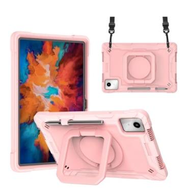 Imagem de Capa protetora resistente à prova de choque para tablet à prova de choque com suporte para Lenovo Tab M11 11 polegadas Xiaoxin Pad 2024 TB331FC TB330FU (ouro rosa, M11 11 polegadas)