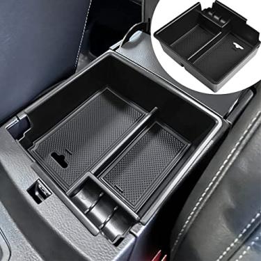 Imagem de TACOBRO Organizador compatível com console central Ford Ranger 2019 2020 2021 2022 2023 XL XLT Acessórios Lariat, divisor de apoio de braço, bandeja de inserção de armazenamento secundário materiais ABS preto