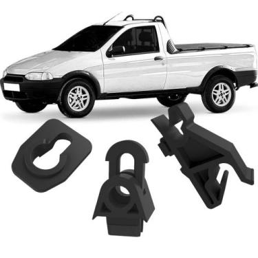 Imagem de Kit Grampos Presilhas Para Haste Vareta do Capô Strada 98 99 2000 - PC