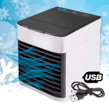 Imagem de Ar condicionado portátil USB mini com ventilador e luz LED para refres