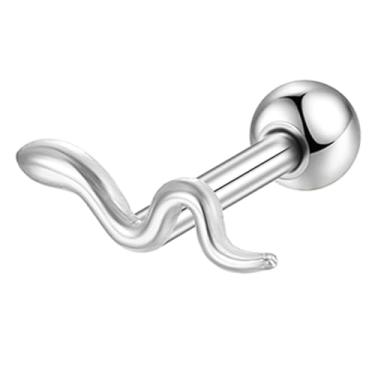 Imagem de LOMISS PIERCING HELIX CONCH PIERCING MINIBARBELL AÇO CIRÚRGICO PVD COBRA 1,2X6/8 (Prateado, 1,2X8)