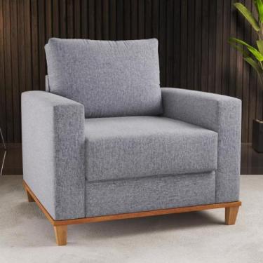 Imagem de Poltrona Linho 82cm Viena Viero, Linho Inox