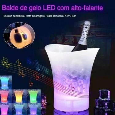 Imagem de Balde P/ Gelo Rgb Caixa De Som 20w Led 5l Festa Musica Eventos - Star
