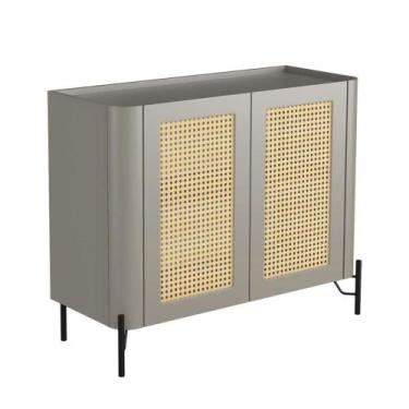 Imagem de Buffet Aparador 98,5cm Porta Sextavada 100% MDF Pés Metal - Casa Lar I