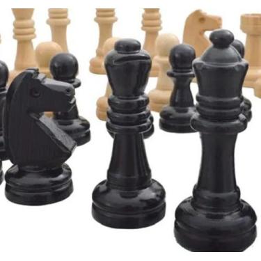 Imagem de Peças de jogo de xadrez oficial de madeira maciça  rei 10cm - Botticel