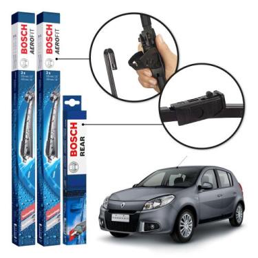 Imagem de Kit 3 Palhetas Dianteiras + Traseira Original Bosch Renault Sandero 20