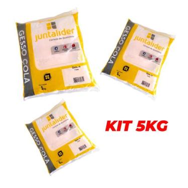 Imagem de Gesso Cola Sanca Moldura Placa 5kg Juntalider 