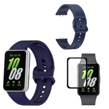 Imagem de Pulseira Silicone Sport para Galaxy Fit3 + pelicula 3D - teck King, Az