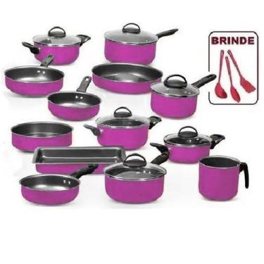 Imagem de Conjunto de panelas teflon purpura 13 peças antiaderente - Marpal