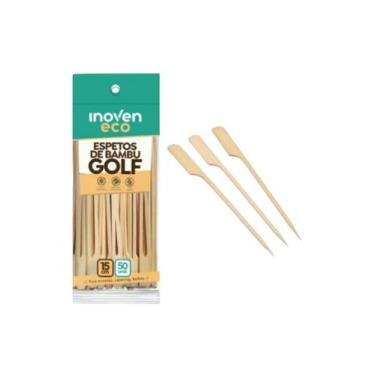 Imagem de 4500 un espetos bambu golf 15 cm petiscos gourmet decorativo - INOVEN 