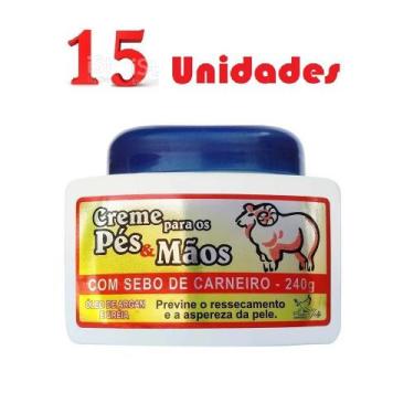 Imagem de Kit com 15 Creme Para Pés E Mãos Sebo De Carneiro Sanjully - San Jully
