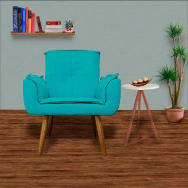 Imagem de Conjunto 2 Poltronas Estofadas Para Consultório Emília Plus Suede Azul