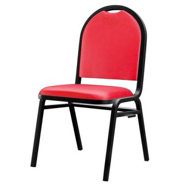 Imagem de Cadeira Recepção Essencial Hot Fixa Empilhável Vermelha - Mpozenato, V