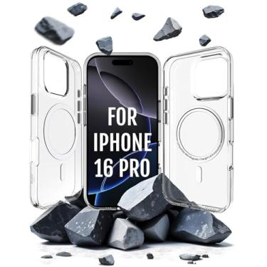 Imagem de Capa transparente Roxx | Como a original, apenas melhor | Resistente ao amarelamento | para iPhone 16 Pro | Capa rígida | Proteção de tela | Proteção de câmera | Compatível com acessórios MagSafe