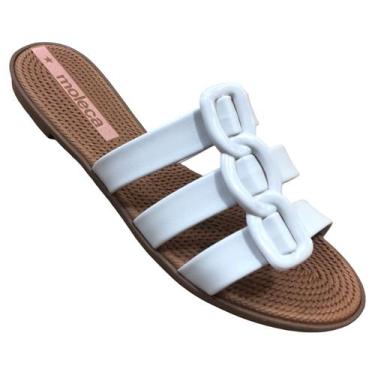 Imagem de Chinelo Moleca Sandalia Rasteira Feminino Slide Conforto Fivela, Azul,