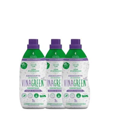 Imagem de Kit 3 Amaciante de Roupas Vinagreen Lavanda Hipoalergênico1L