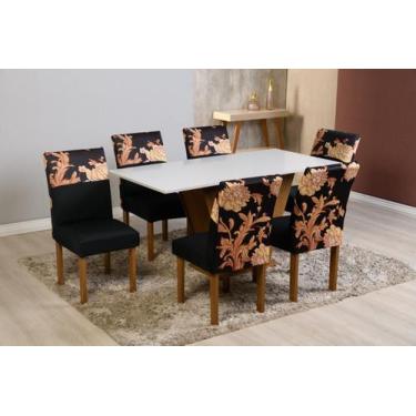 Imagem de Kit 6 Capas de Cadeira Jantar de Malha Estampadas - DUCASA ENXOVAIS