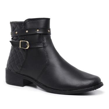 Imagem de Bota Coturno Cano Curto Gmm Shoes Básico Feminino, Preto, 37, Feminino