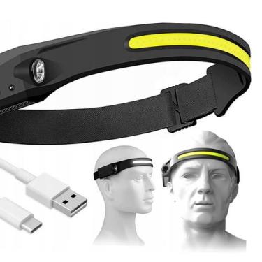 Imagem de Lanterna De Cabeça Farol Recarregável Usb Faixa Led Camping - Home Goo