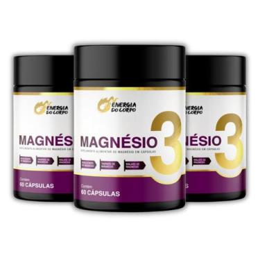 Imagem de Kit 3x Magnésio 3 Quelato, Taurato e Dimalato 60 Cápsulas - Energia do