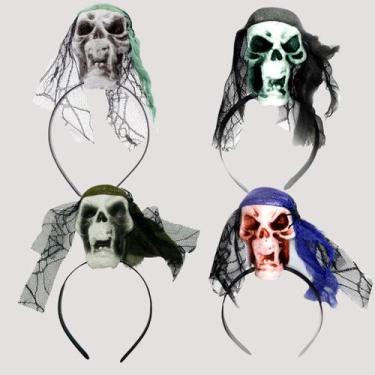 Imagem de Tiara Halloween Caveiras Piratas Fantasia Dia das Bruxas - CIM TOYS, S