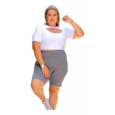 Imagem de Shorts academia plus size feminino - Rp modas, Cinza, GG