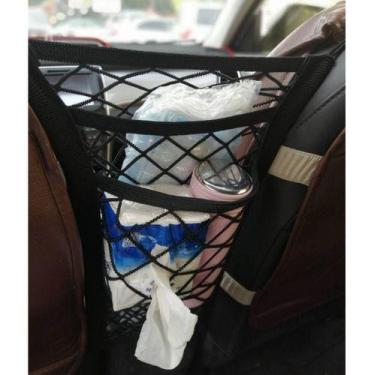 Imagem de Rede Organizador Assento De Carro Objetos 2 Compartimentos - oem