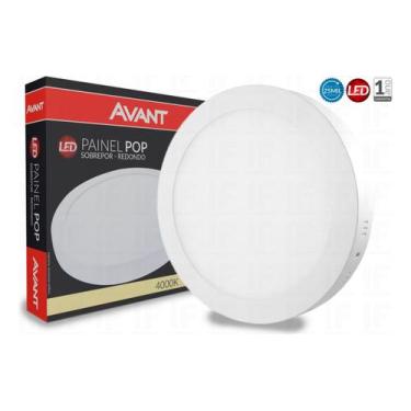 Imagem de Plafon Painel Redondo Led 22X22 18w Sobrepor 3000K Avant