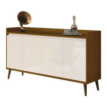 Imagem de Buffet delux delta classico 4 portas freijó/off white - Village Móveis