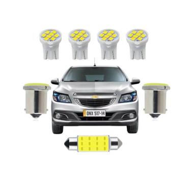 Imagem de Kit Lâmpada Led Chevrolet Ônix 2012 a 2019 Teto Ré Placa Farolete T10 